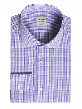 Фиолетовая сорочка Colletto Nuovo Slim fit в клетку 012208