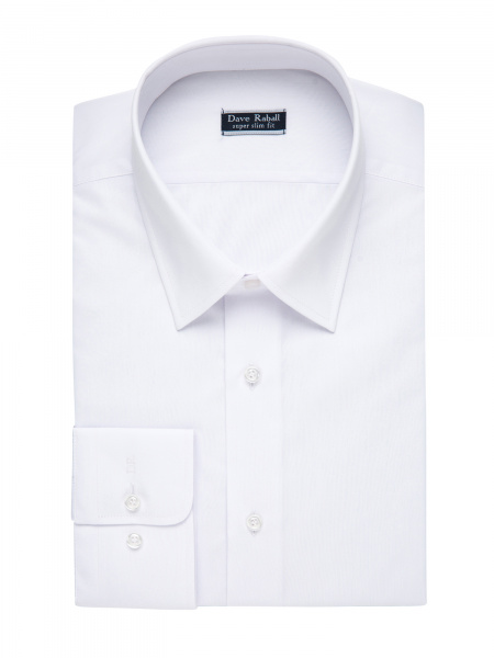 Белая сорочка Dave Raball Slim fit хлопок с эластаном 000235 