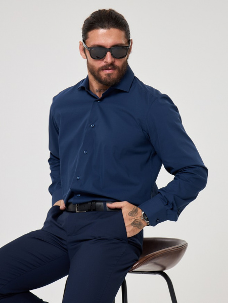Рубашка Dave Raball Regular fit темно-синяя  000332 RF