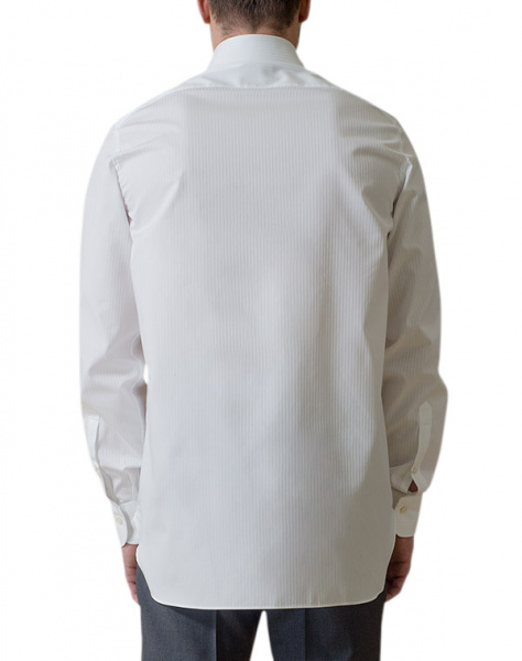 Белая сорочка Colletto Bianco Classic fit из структурной ткани Albini 004746 