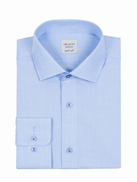 Голубая сорочка Colletto Nuovo меланж Regular fit 000168