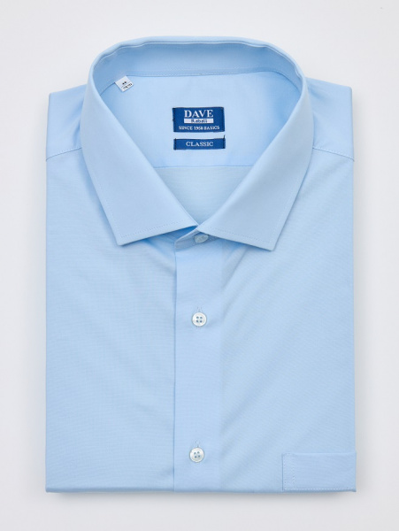 Рубашка Dave Raball Classic fit кор. рукав, голубая, карман 000308 LR CLFs               