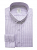 Сиреневая сорочка Colletto Nuovo Slim fit в клетку воротник на пуговицах N012177