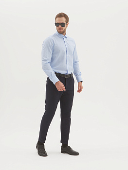 Голубая сорочка Dave Raball Super Slim fit в бело-голубую клетку 000262