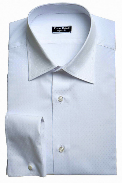 Голубая сорочка Dave Raball Classic fit из структурной ткани под запонку 005969 