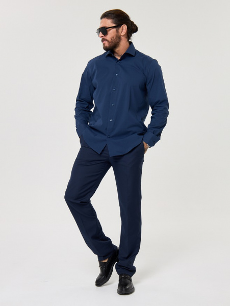 Рубашка Dave Raball Slim fit темно-синяя  000333 SF 
