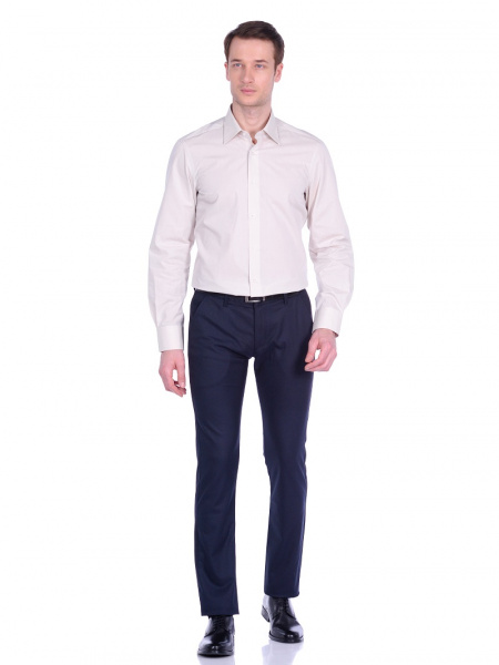 Бежевая сорочка Dave Raball Slim fit из структурной ткани 006496 SF 