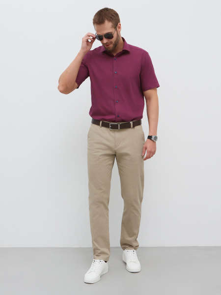 Сорочка Dave Raball Regular fit в бордово-синию клетку 000266 RFs 