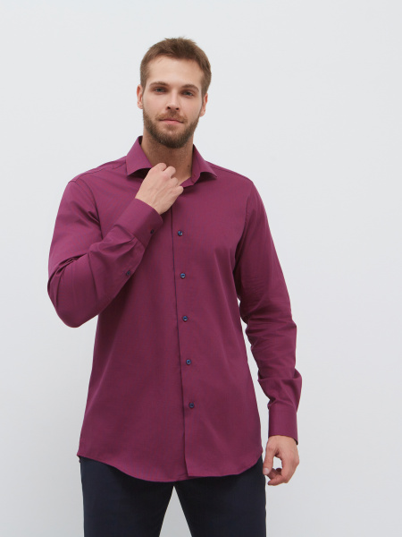 Сорочка Dave Raball Regular fit в бордово-синию клетку 000269 