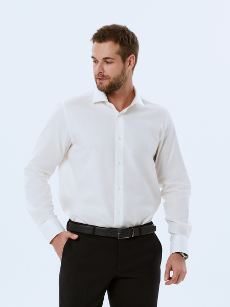 Сорочка Colletto Nuovo Slim fit цвета айвори 000245