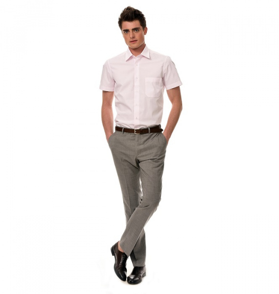 Розовая сорочка Dave Raball Slim fit кор.рукав 007503 SFs 