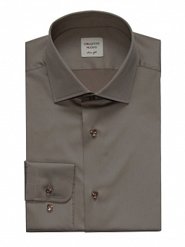 Коричневая сорочка Colletto Nuovo Slim fit 012218