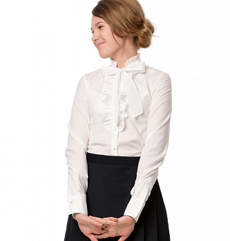 Белая блузка Colletto Bianco Junior Girl с бантом 007349