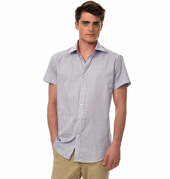 Сорочка Dave Raball Slim fit принт кор.рукав 007388