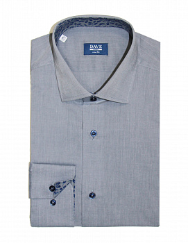 Серая сорочка Dave Raball Slim fit с отделкой 010496
