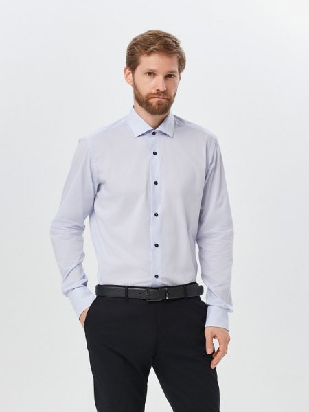 Сиреневая сорочка Dave Raball Slim fit с отделкой 010712