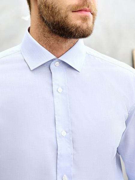 Голубая сорочка Colletto Nuovo Slim fit меланж 000167 