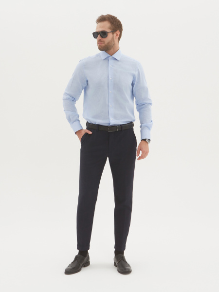 Сорочка Dave Raball Classic fit в бело-голубую клетку карман 000267 LR CLF 