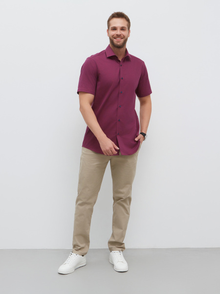 Сорочка Dave Raball Regular fit в бордово-синию клетку 000266 RFs