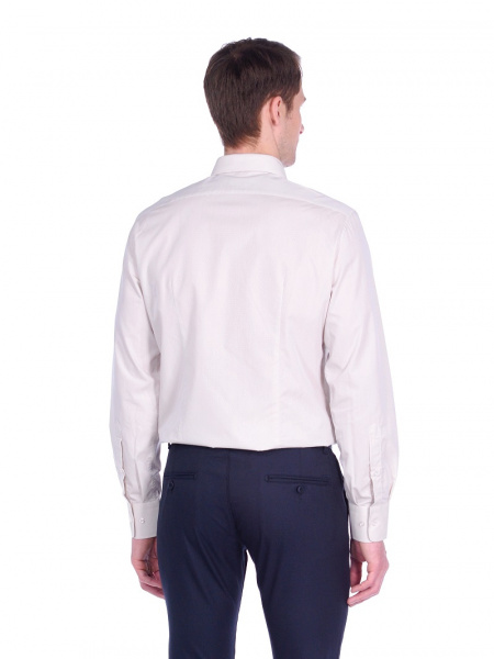 Бежевая сорочка Dave Raball Slim fit из структурной ткани 006496 SF 