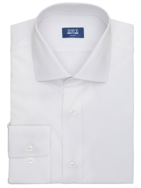 Белая сорочка Dave Raball Slim fit хлопок с эластаном 000150