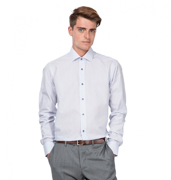 Голубая сорочка Dave Raball Slim fit 007764