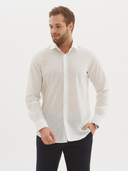 Сорочка Dave Raball цвета айвори Slim fit  000254 
