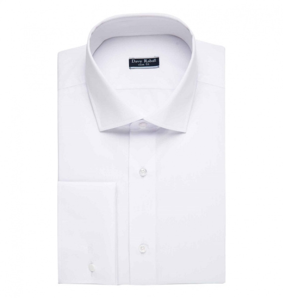 Белая сорочка Dave Raball Slim fit под запонку 008383 SF 