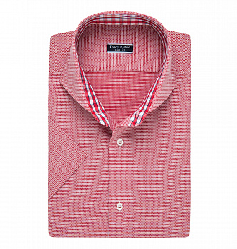 Рубашка Dave Raball Slim fit в красно-белую клетку кор.рукав 008758