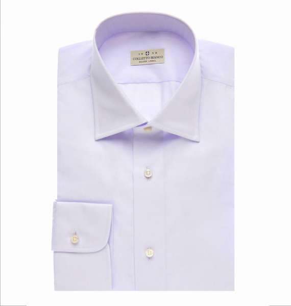 Сиреневая сорочка Colletto Bianco Regular fit из ткани Albini 007322