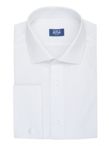 Белая сорочка Dave Raball Slim fit органический хлопок под запонку 000156 