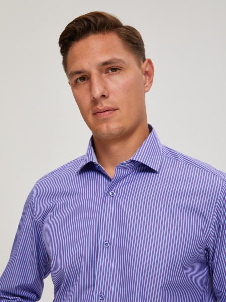 Сорочка Dave Raball Slim fit в фиолетовую полоску с отделкой 000200 