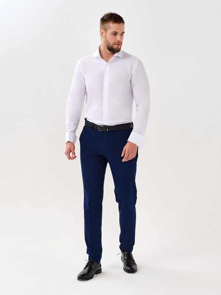 Белая сорочка Dave Raball Slim fit органический хлопок под запонку 000156 