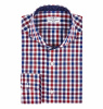 Сорочка Colletto Bianco Super Slim fit в красно-синюю клетку с отделкой 007919