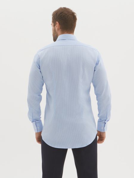 Сорочка Dave Raball Slim fit в бело-голубую клетку 000260 