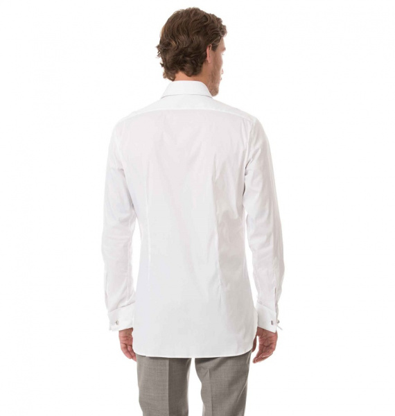 Белая сорочка Dave Raball Slim fit под запонку 008383 SF  