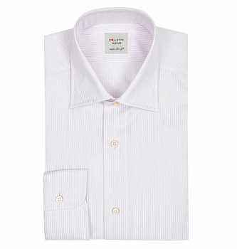 Светло-сиреневая сорочка Colletto Nuovo Slim fit в полоску 010706