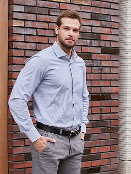 Сорочка Dave Raball Slim fit в серую микрополоску 000280