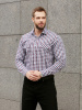 Рубашка Dave Raball в бордо-сине-белую клетку Slim fit 000292