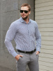 Рубашка Dave Raball в темно-синюю полоску Super Slim Fit 000284 