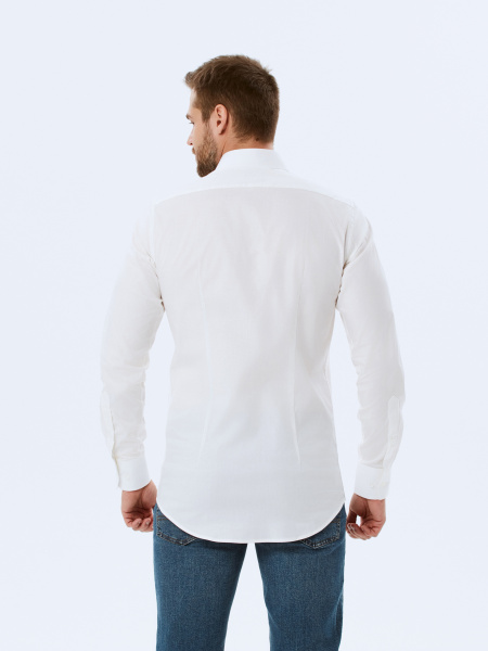 Сорочка Dave Raball цвета айвори Slim fit хлопок с эластаном 000239 