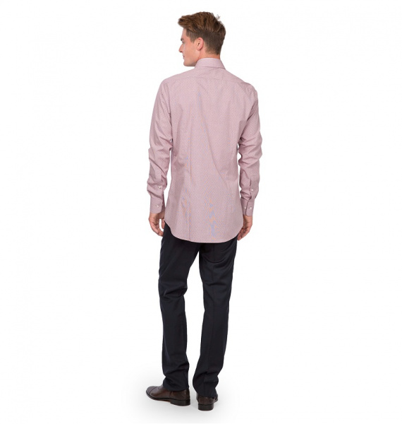 Бордовая сорочка Dave Raball Slim fit микроклетка 009368 SF 