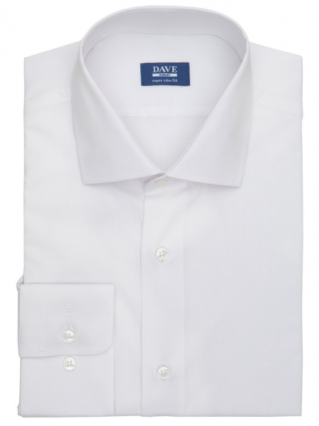 Белая сорочка Dave Raball Super Slim fit из органического хлопка 000126 SSF