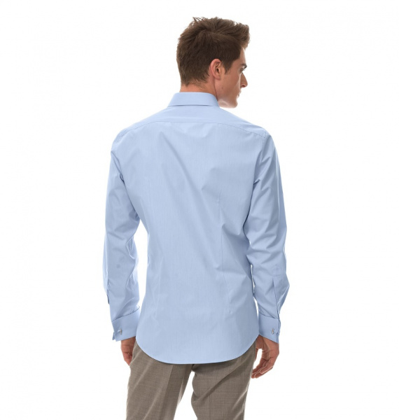 Голубая сорочка Dave Raball Slim fit под запонку 005962 