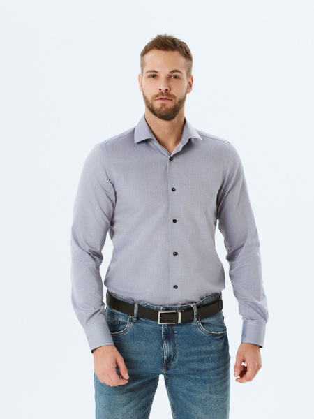 Серая сорочка Dave Raball Slim fit 000229