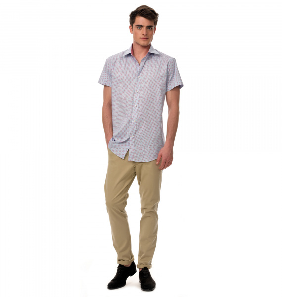 Сорочка Dave Raball Slim fit принт кор.рукав 007388 