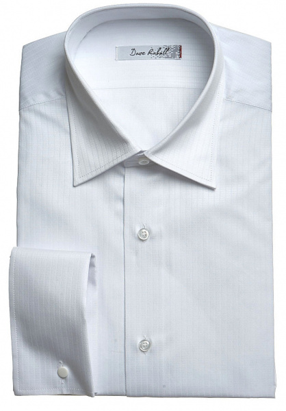 Белая сорочка Dave Raball Regular fit из структурной ткани под запонку 004222 