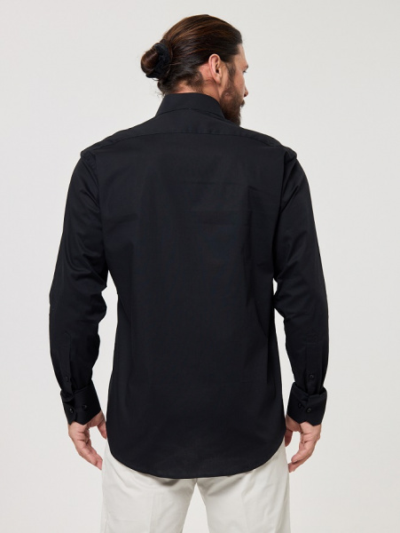 Рубашка черная Dave Raball Regular  fit стойка 000314 RF 