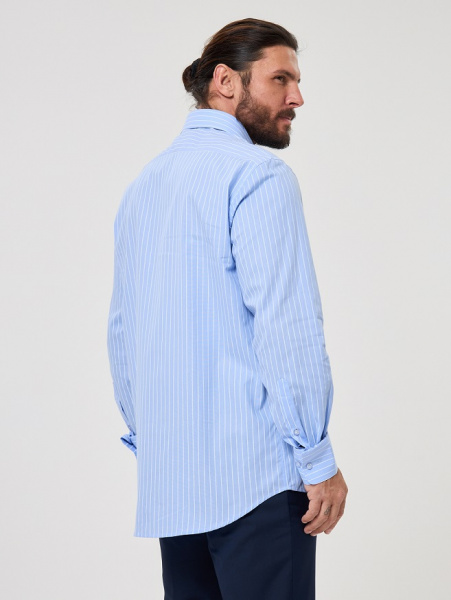 Рубашка Dave Raball Regular fit голубая с белой полосой 000322 RF 