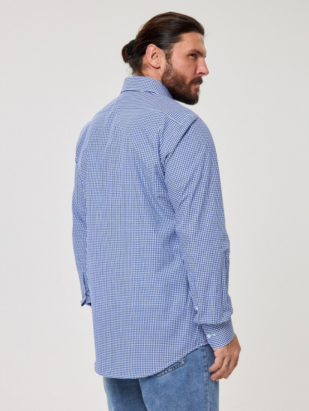 Рубашка Dave Raball Regular fit бело-синяя клетка 000341 RF 